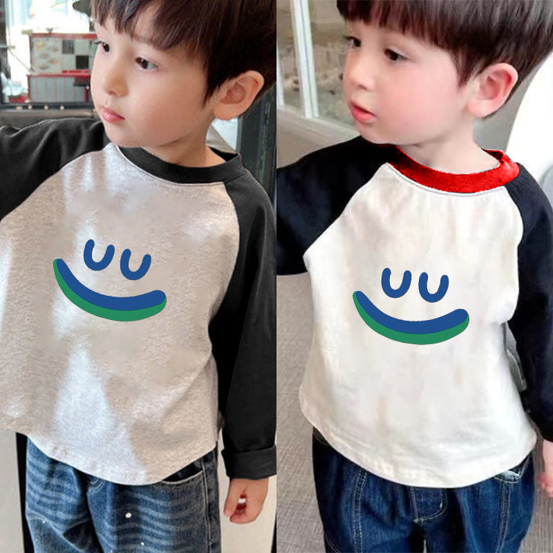 Kids’ Smiley Long-Sleeve T-Shirt – Cotton Spring Top
