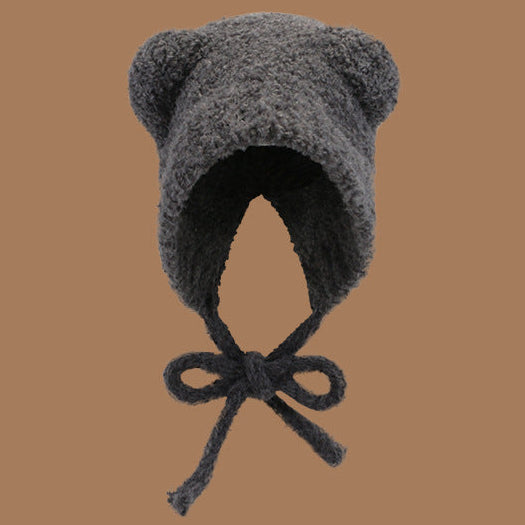 Kids Bear Knit Winter Hat with Ear Coverage