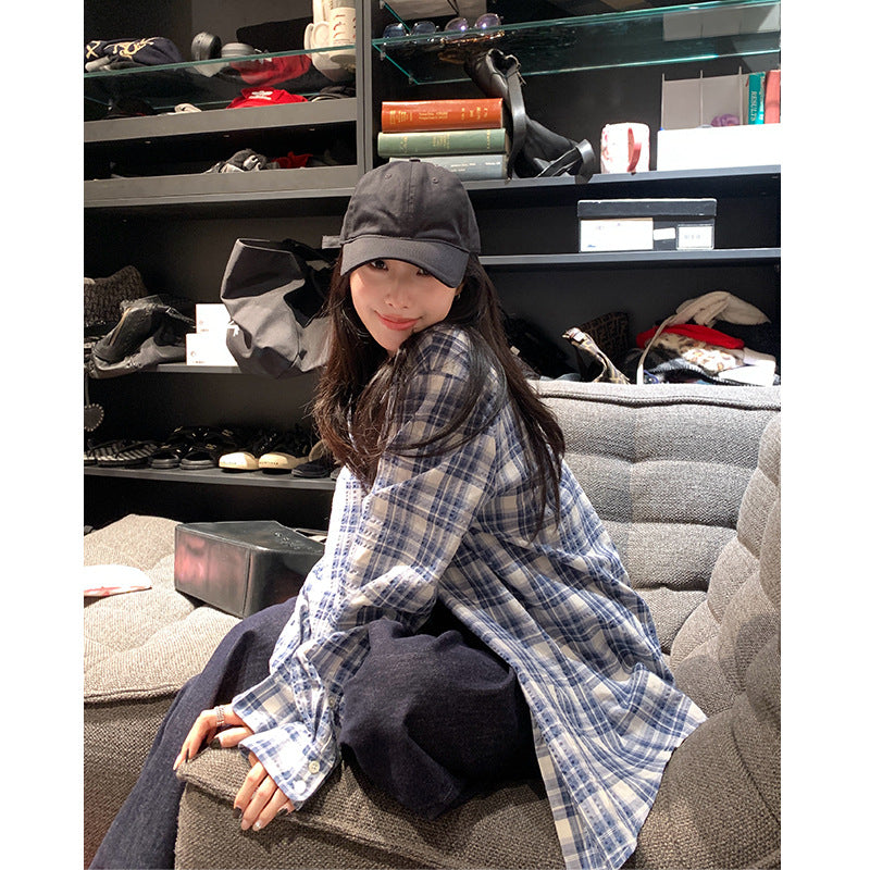 Nantao Plaid Cotton Shirt – Retro Long Sleeve Cardigan