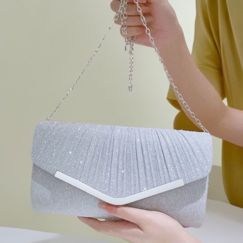 Princess Pleated Sparkle Bag – Shiny KTV Evening Crossbody