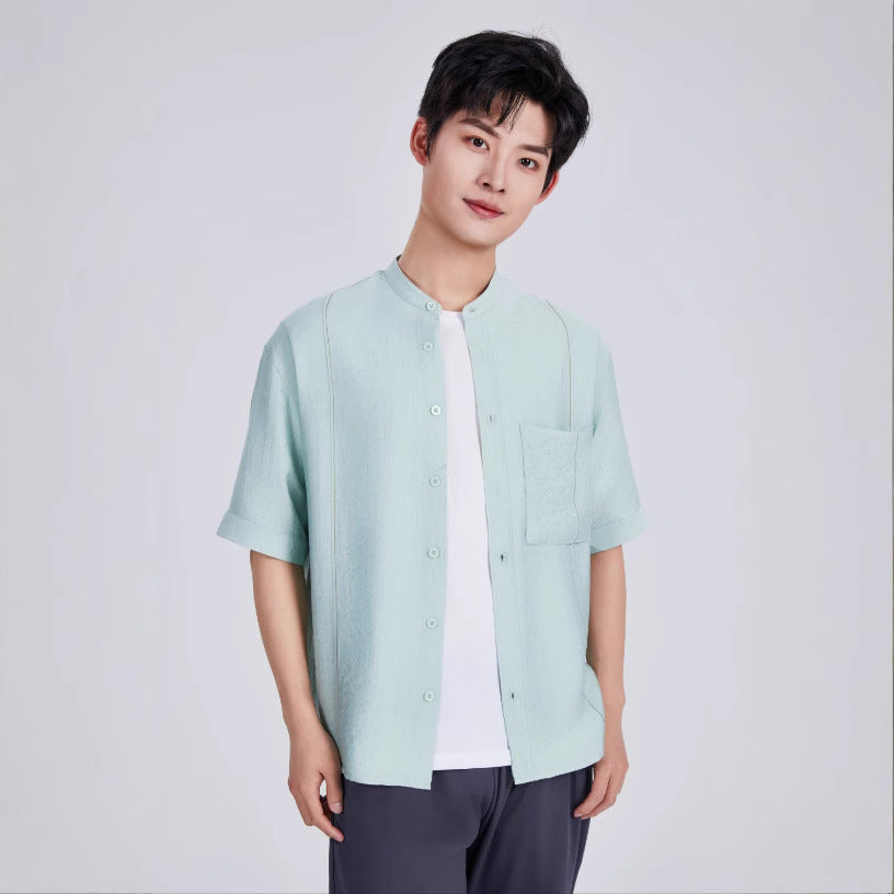 Men’s Lyocell Cotton-Linen Shirt – Lightweight Nepal 2025 Top