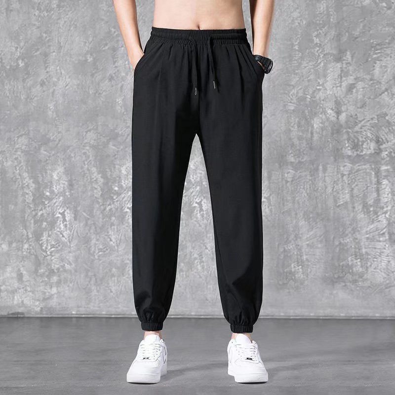 Black men's trousers - slim fit casual pants with comfortable stretch fabric