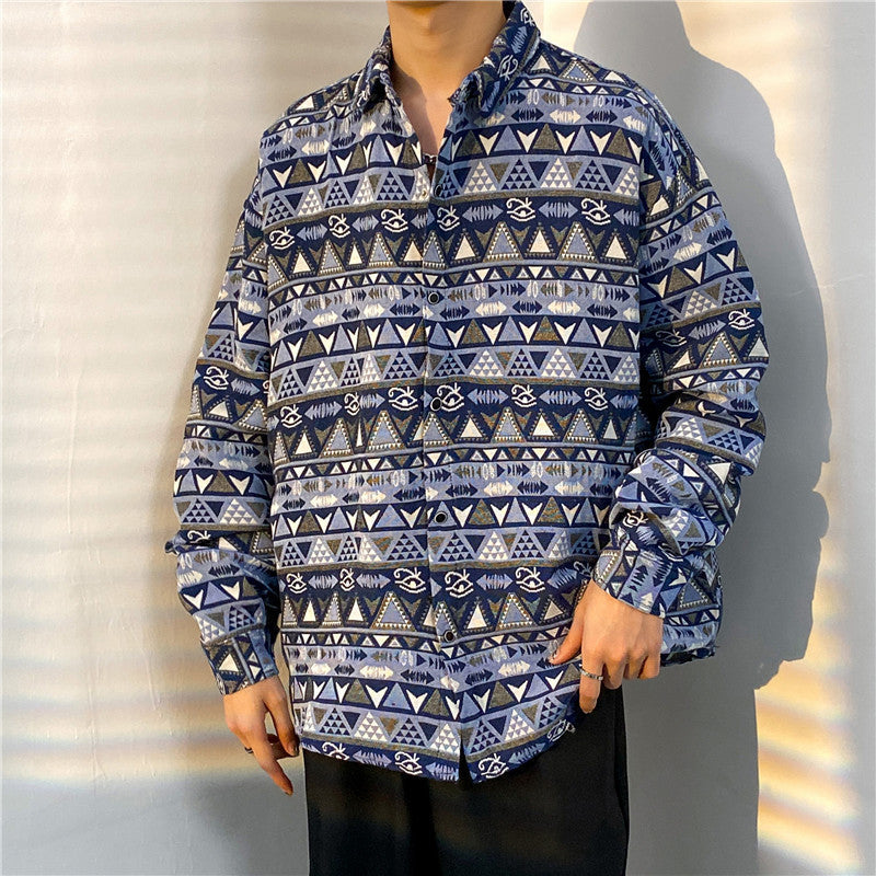STOCK-Vintage Baroque Men’s Overshirt Retro Ethnic Jacket