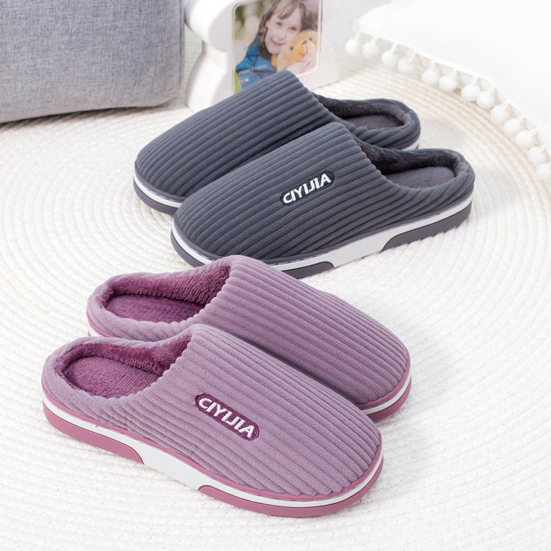 Warm Plush Cotton Slippers Non Slip Winter Home Use