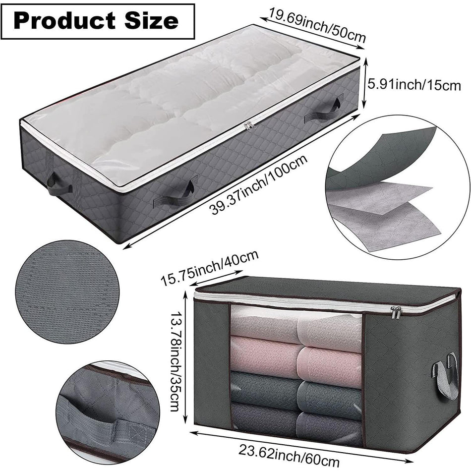 STOCK-Folding Quilt Storage Box for Under-Bed Use