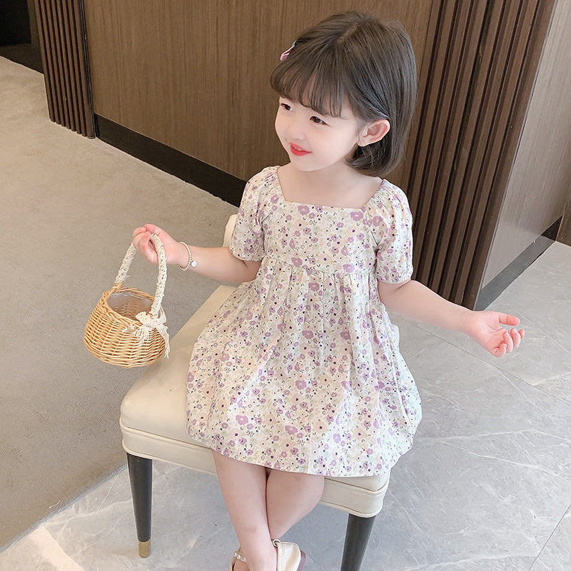 Girls Floral Bow Cotton Dress Summer 2024 Korean Style – Summer Kids Fashion Nepal | Tudoholic