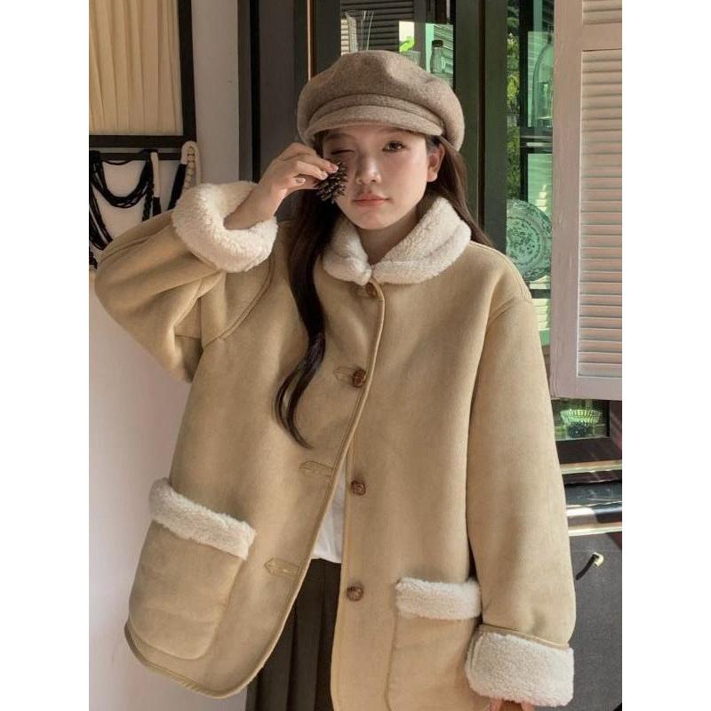 Vintage Imitation Lamb Wool Suede Coat