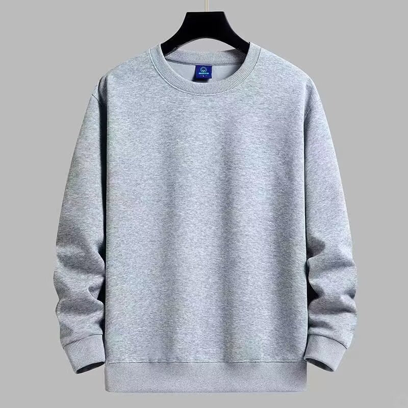 Men’s Round Neck Sweatshirt – Casual Solid Pullover