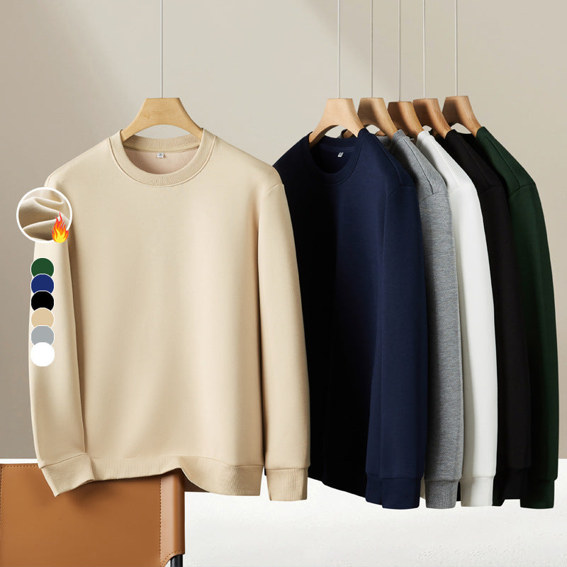 Men’s Fleece-Lined Heavy Sweatshirt – Crew Neck Pullover