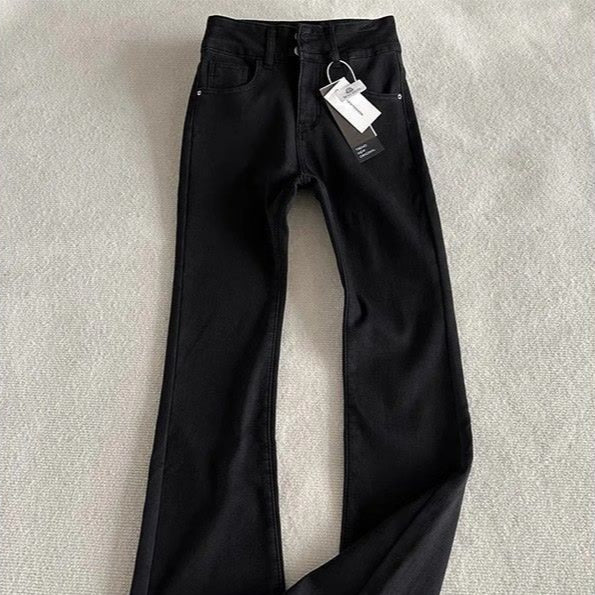 STOCK-Black Bootcut Slim Fit Jeans Men