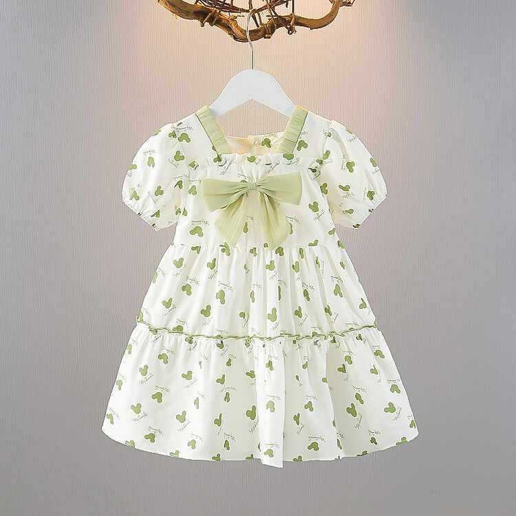 Girls Bow Princess Dress Short Sleeve Summer Style – Summer Kids Fashion Nepal | Tudoholic