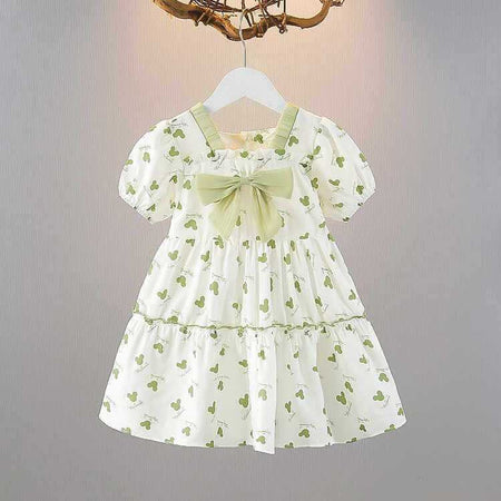 Girls Bow Princess Dress Short Sleeve Summer Style – Summer Kids Fashion Nepal | Tudoholic