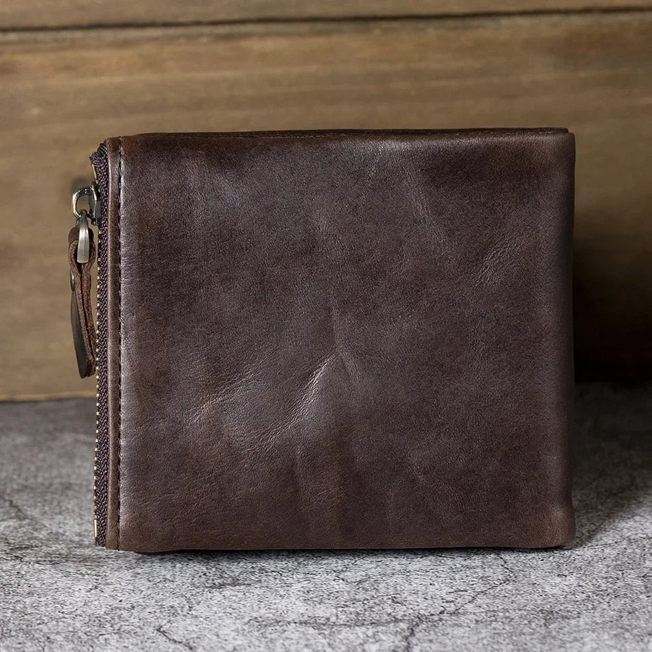 Vintage Cowhide Leather Multi-Card Wallet
