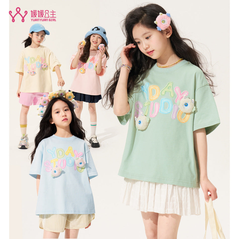 Cotton Girls’ 3D Doll Tee