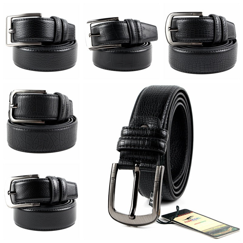 2026 Men’s Pin Buckle Belt – Thick & Durable Microfiber