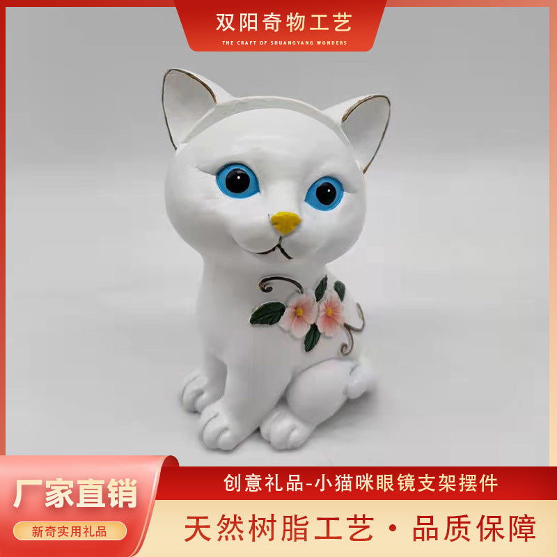 Kitty Resin Glasses Holder – Cute Desktop Décor for Home & Office