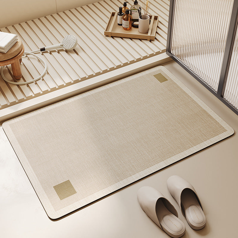 Simple Line Diatom Mud Non-Slip Bathroom Floor Mat