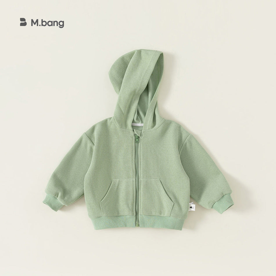 Kids Hooded Cardigan | Pure Color Zipper Sweatshirt