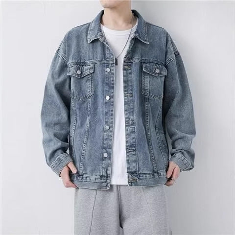 Men's Retro Denim Frock Jacket Spring Wear