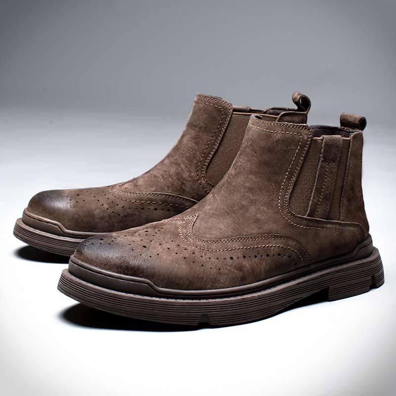 Men’s Genuine Leather Martin Boots Low-Top Winter Workwear