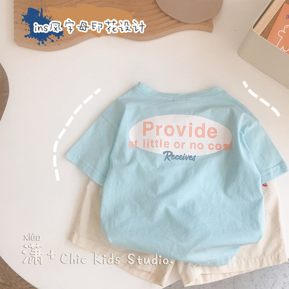 Kids Mint Blue Cotton Summer T-Shirt – Unisex Baby Top