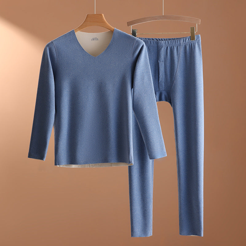 Men’s German Velvet Thermal Suit | V-Neck Winter Base Layer