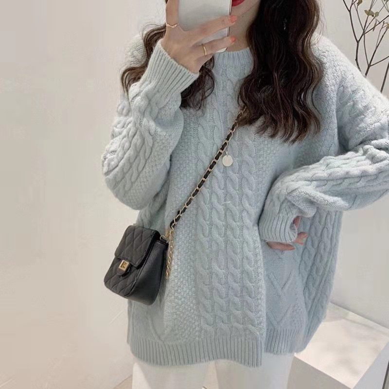 Women’s Loose Twist Knit Pullover Sweater
