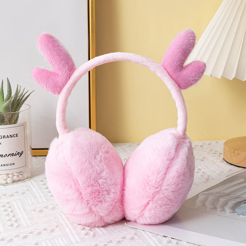 Kids Antler Winter Earmuffs Warm Retractable Design