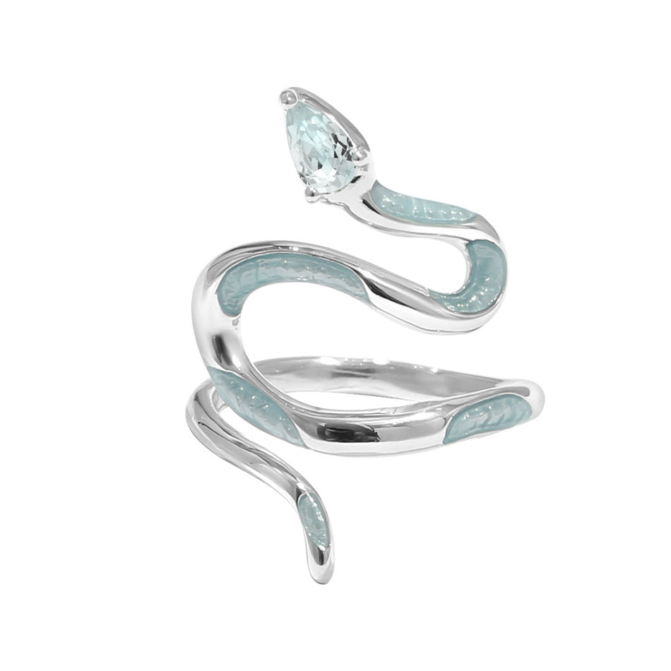 Ice Blue Snake Open Ring – Stylish Women’s Jewelry Accessory