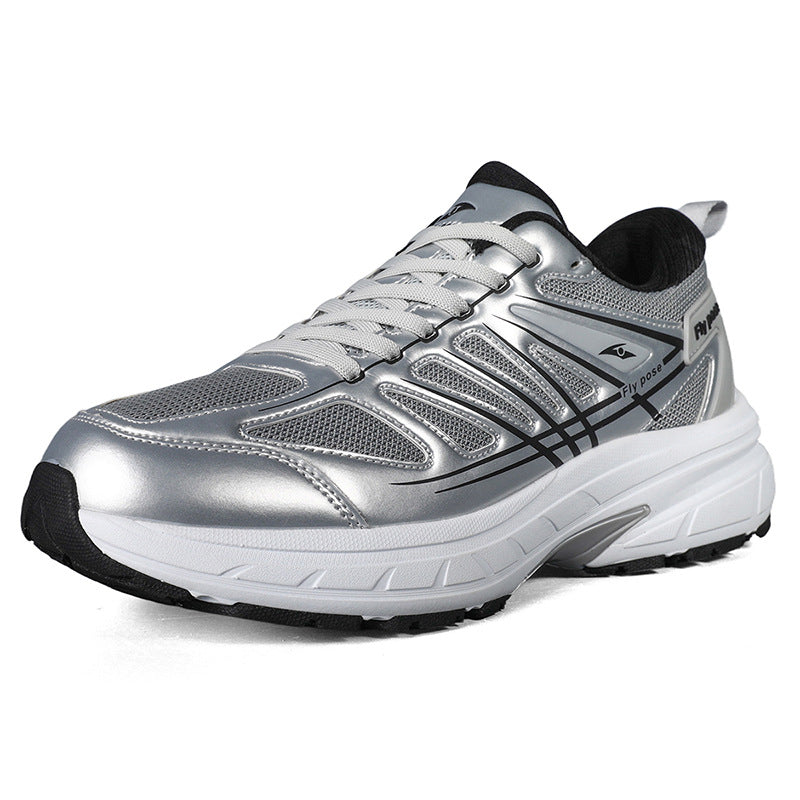 Men’s Color-Block Low-Top Thick-Soled Casual Sneakers