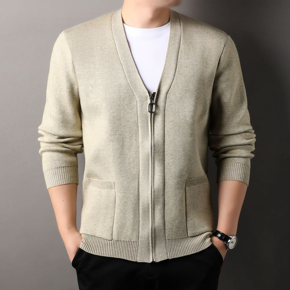 INSTOCK-Men’s 2025 Solid Color V-Neck Cardigan Nepal