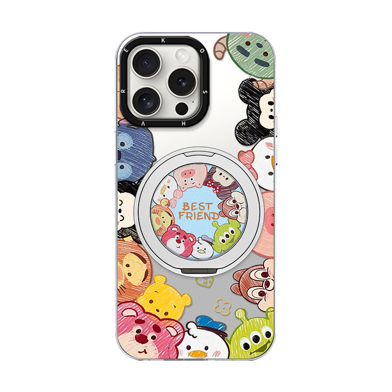 Strawberry Bear Magnetic Case for iPhone 13–16 & Xiaomi