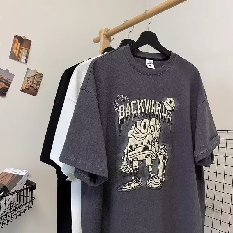 SpongeBob T-Shirt – Retro Cartoon Loose Tee for Summer