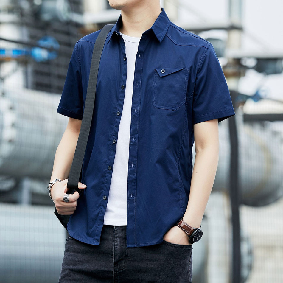 Men’s Short-Sleeve Military Style Shirt