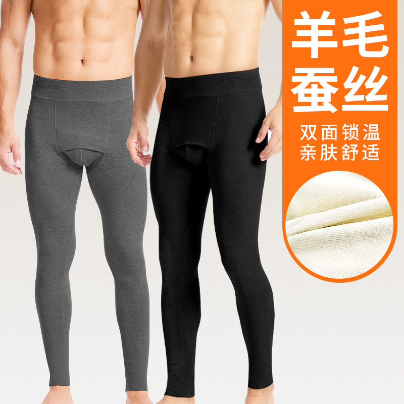 Men’s Double-Sided Fleece Thermal Pants Thickened Autumn Base