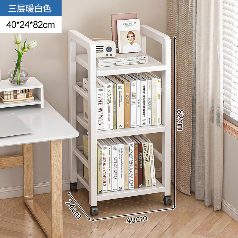 Iron Multi-Layer Narrow Floor Bookshelf Storage Rack
