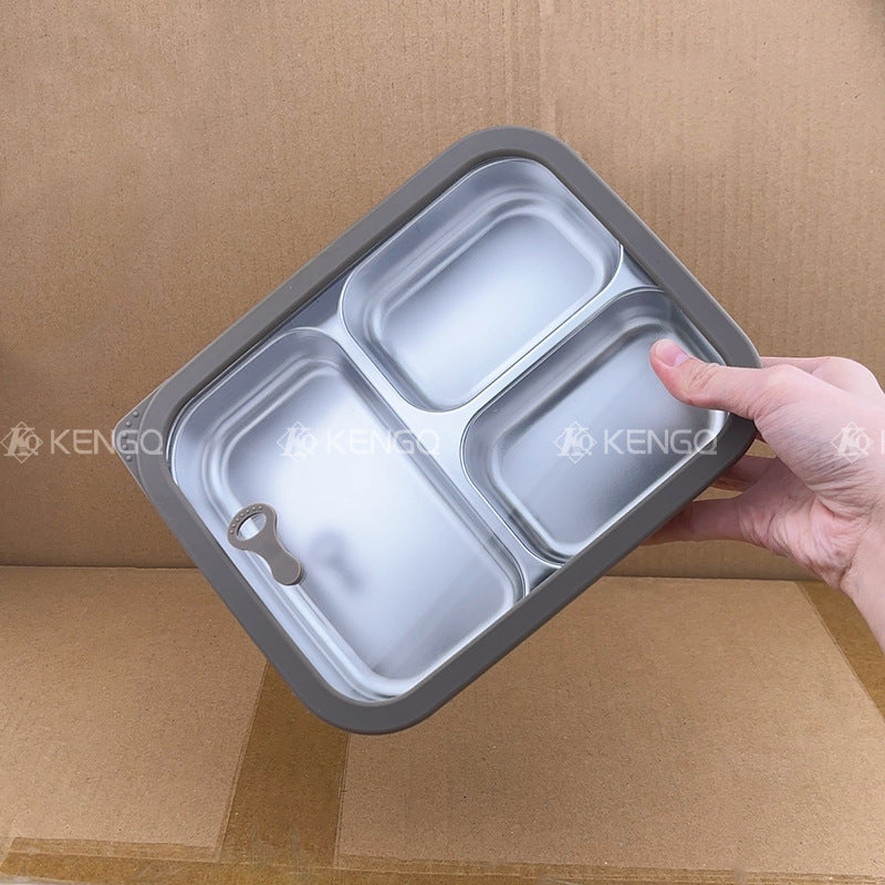 316L Stainless Steel Microwaveable Lunch Box Sealed & Separated