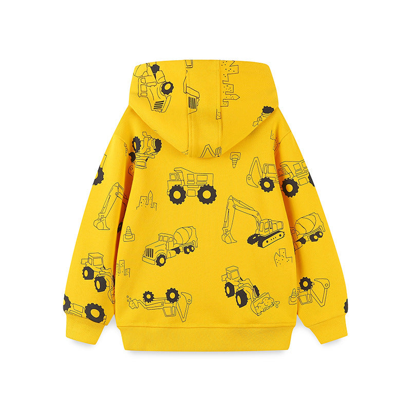Boys' Hooded Cartoon Zipper Coat Autumn 2025