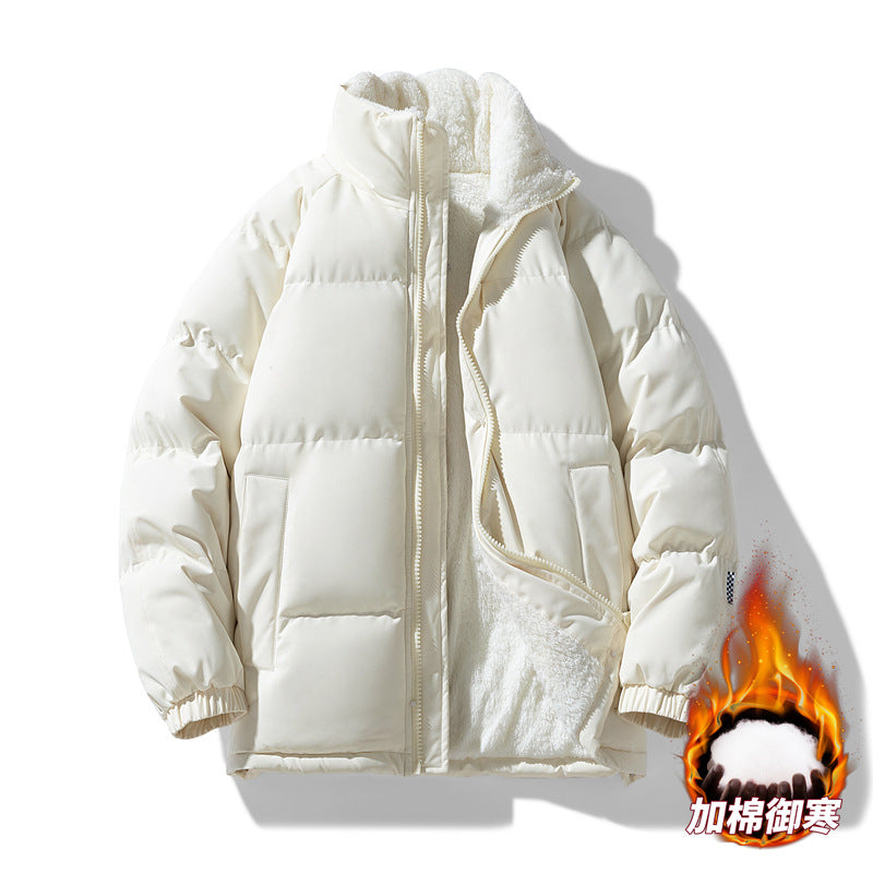Men’s Winter Windproof Thickened Cotton Puffer Jacket – Stand