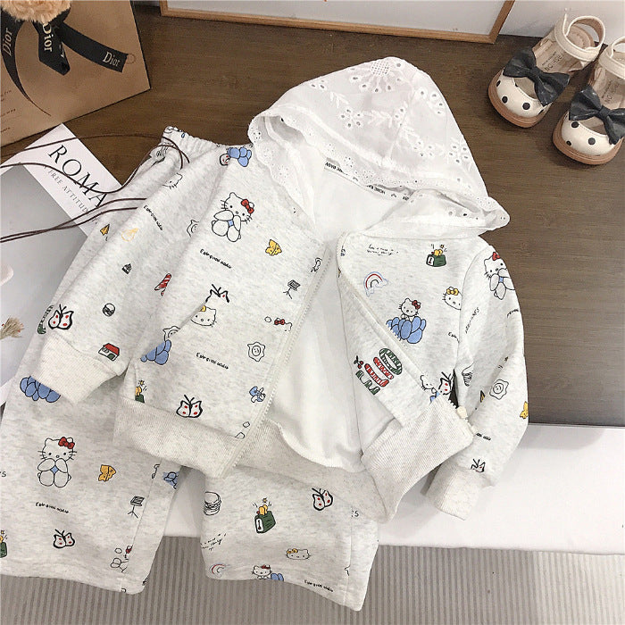 Baby Girl Hooded Set – Spring Autumn Outfit Suit – Outfit Sets – Image 6