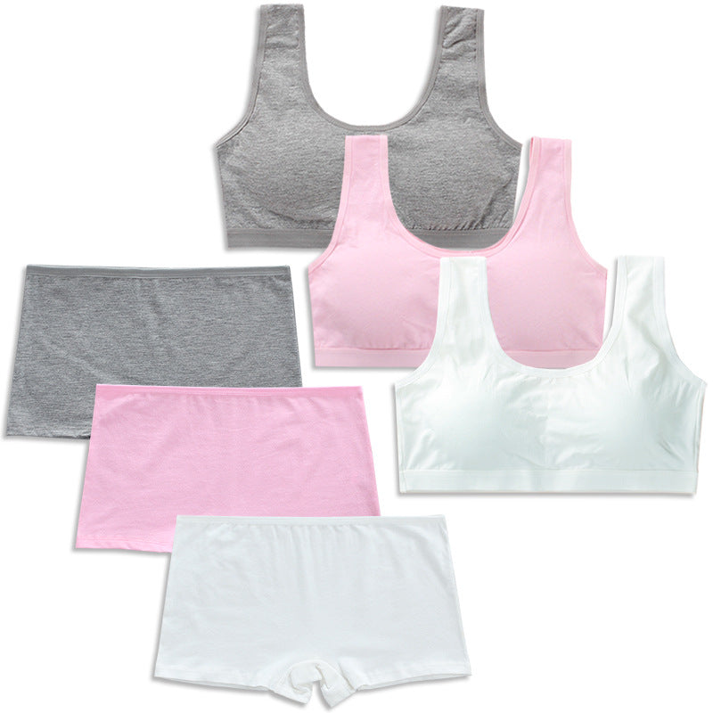 Girls' Bra Suit with Boxer Shorts