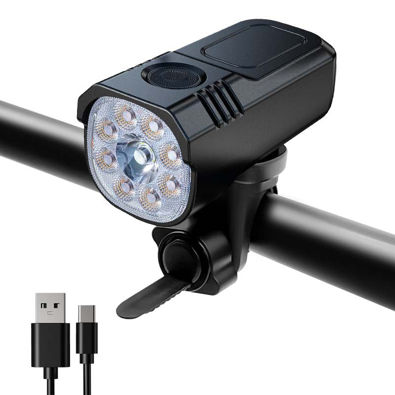 Aluminum Alloy USB Rechargeable Bicycle Headlight – Yellow &