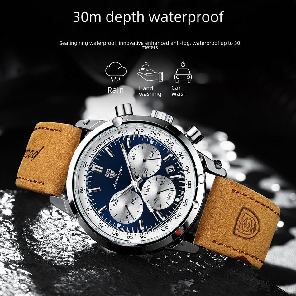 Swiss Style Quartz Watch – Multifunction Men’s Wristwatch