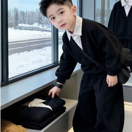 Boys 2026 Western-Style Two-Piece Spring & Autumn Suit – Spring Autumn Kids Fashion Nepal | Tudoholic