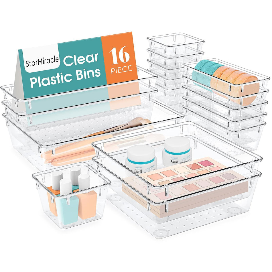 Transparent Plastic Drawer Storage Box Set – Multifunct