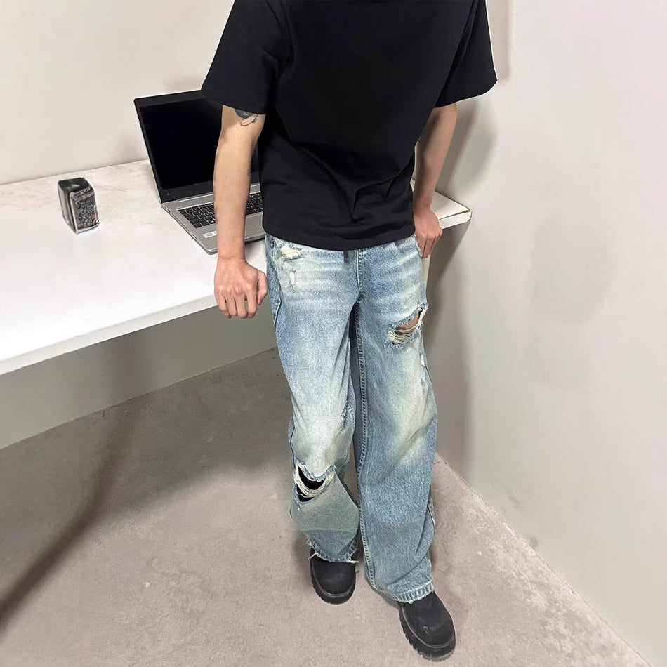 Distressed Ripped Jeans – American Street Loose Fit