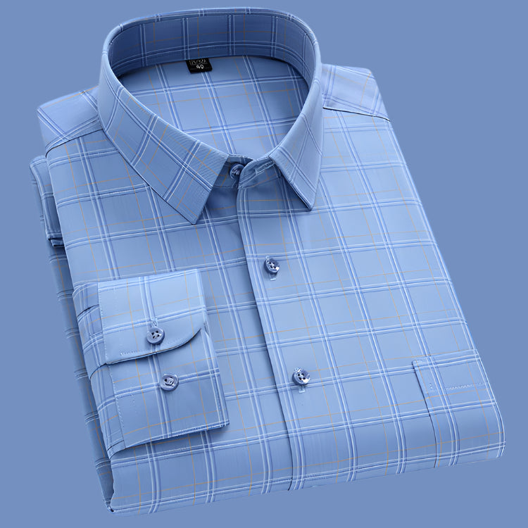 STOCK-Men's Bamboo Fiber Non-Iron Shirt – Lightweight & Stretchy