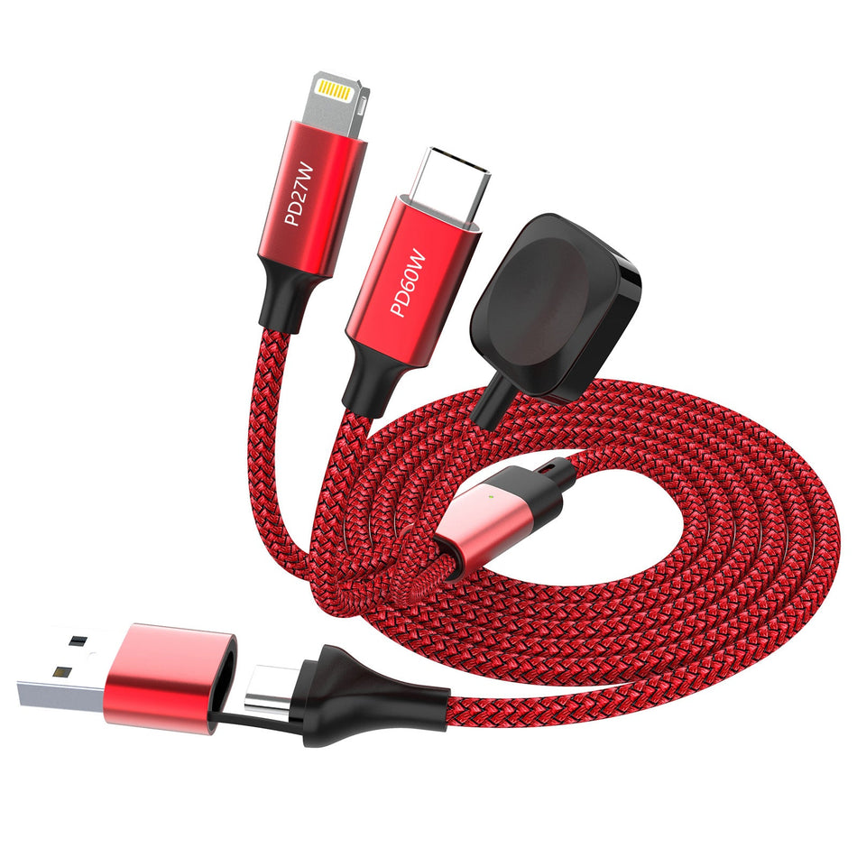 2-to-3 Multi-Head Nylon Braided PD60W Fast Charging Cable
