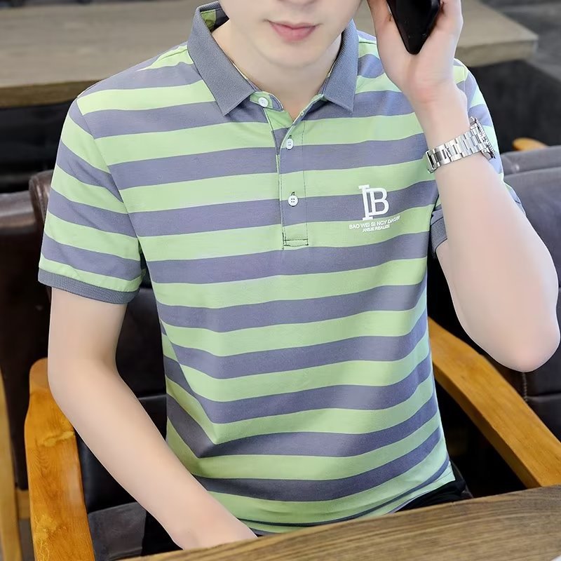 INSTOCK-2025 Men's Polo Shirt with Stripes for Summer Casual