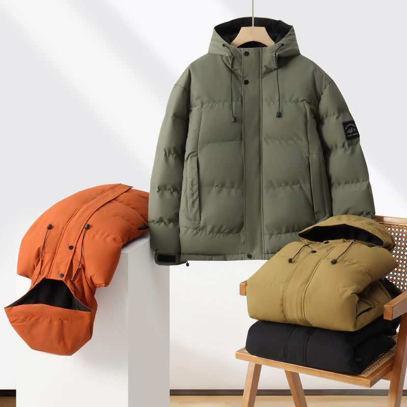 Men’s Slim Hooded Cotton Jacket Korean Style 2026